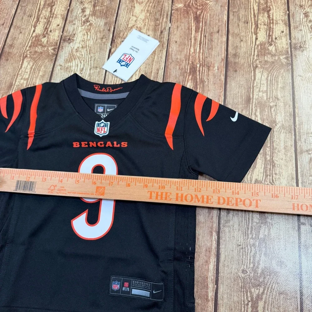 Nike Joe Burrow Bengals Jersey Kids 24 Months Black Screen Printed Pullover NWT